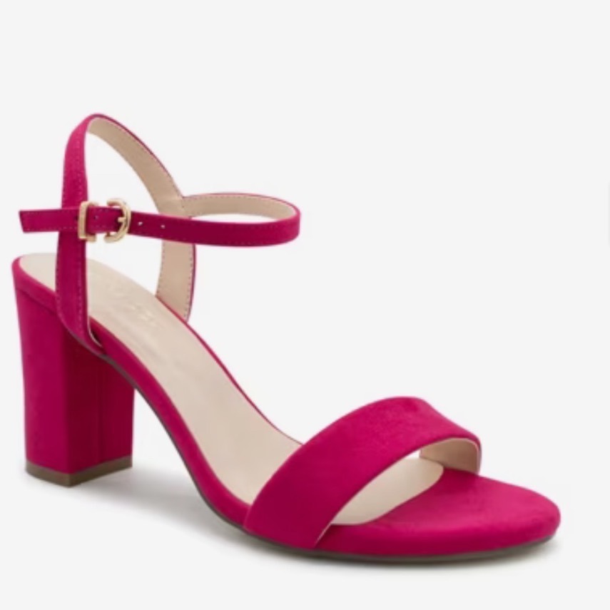 Worthington Vintage Y2k Fuchsia Pink Block Heel Dress Sandals Women's Size 9.5
